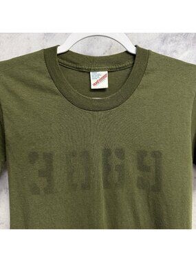 Vintage 80s Military Stamped T Shirt Mens Small Green Duke